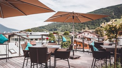 Terrace at Panorama Restaurant in Kaprun in the Margarethenstein