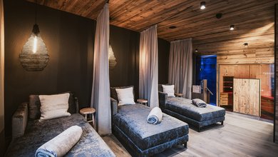 Ruhebereich im Rooftop Spa im Margarethenstein Boutique Hotel & Apartment Kaprun