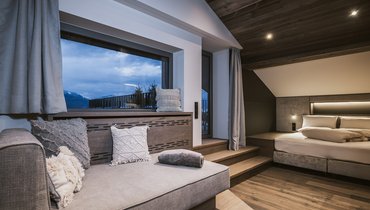 Panorama Restaurant Hotel Margarethenstein Top of M Suite mit Sauna im Design Hotel Margarethenstein