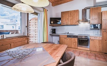Kitchen in apartment Type B with its own sauna in the Margarethenstein