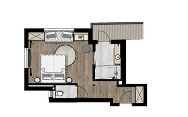 Floor plan for the ‘Weitblick’ suite in the Margarethenstein